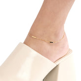 Black Enamel Alternating Bar Anklet